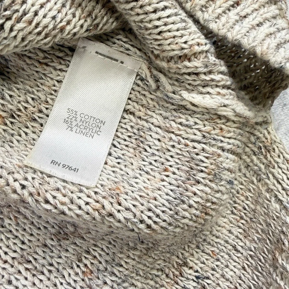 Purejill J.Jill Womens Beige Sweater Linen Blend Sz PL Preppy Mature Beachy Boho